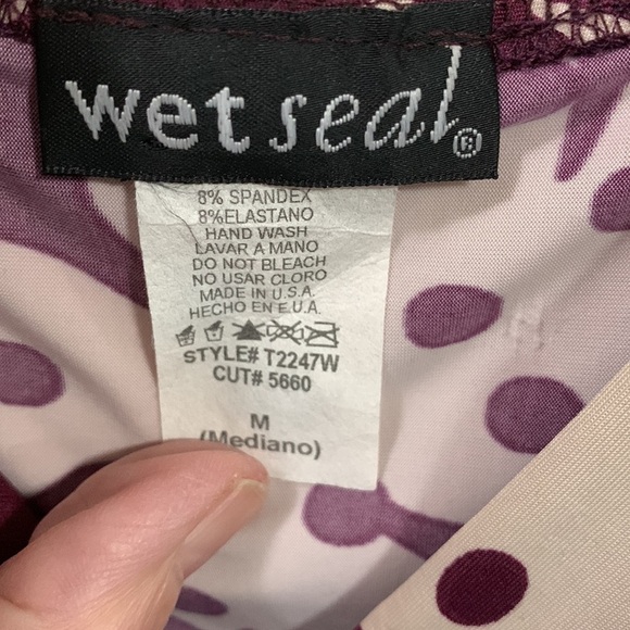 Wet Seal tank with spaghetti straps, very colorful, says Med see measurements - Picture 2 of 4